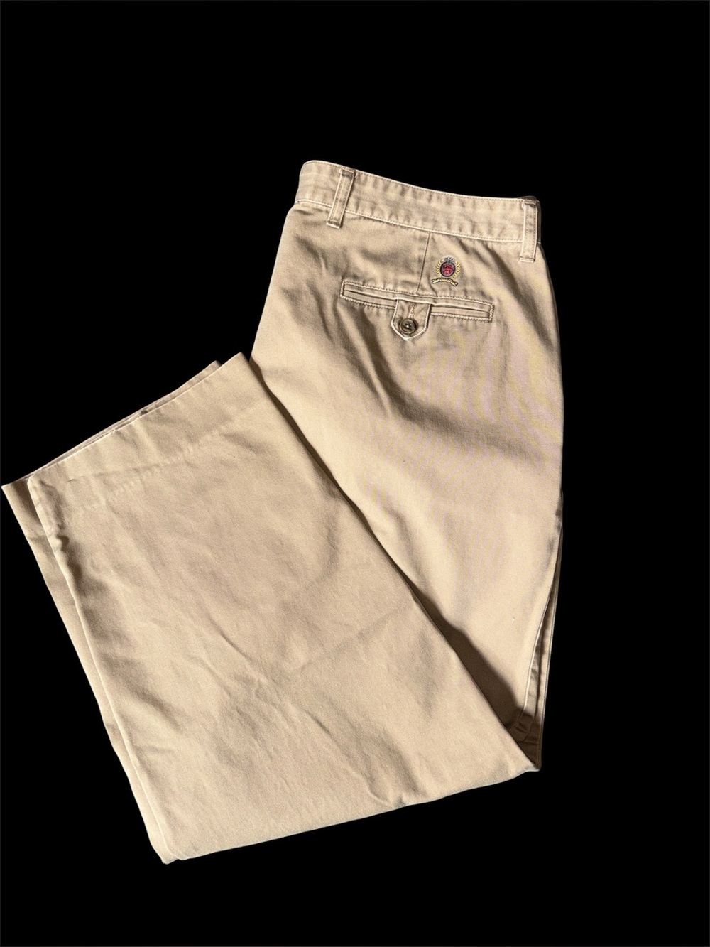 Vintage Tommy Hilfiger Men's Khaki Cotton Chino Pants Classic Straight Fit 38x30